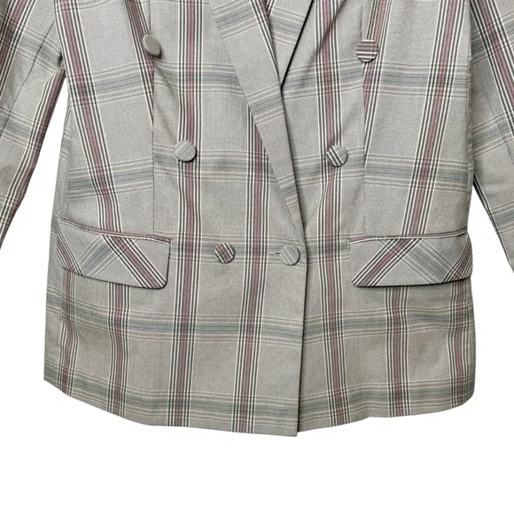 Cabi Sleuth Structured Plaid #5470 Women’s Double Breasted Longline Blazer Sz 10 - Picture 6 of 14